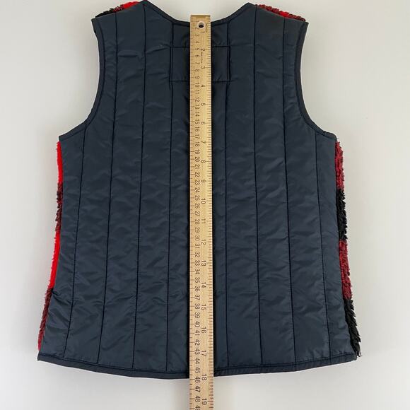 Obermeyer Vest Kid's Size 6 Red Black Plaid Sherpa Full Zip Outdoor Ski Children - Picture 4 of 9